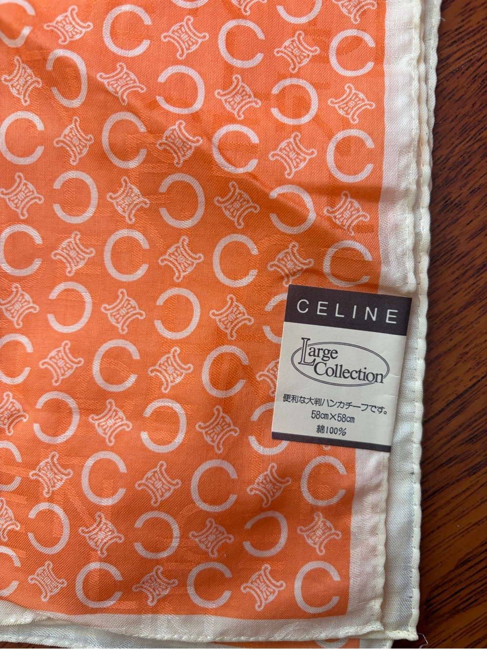 Authentic vintage CELINE monogram 100% cotton handkerchief scarf